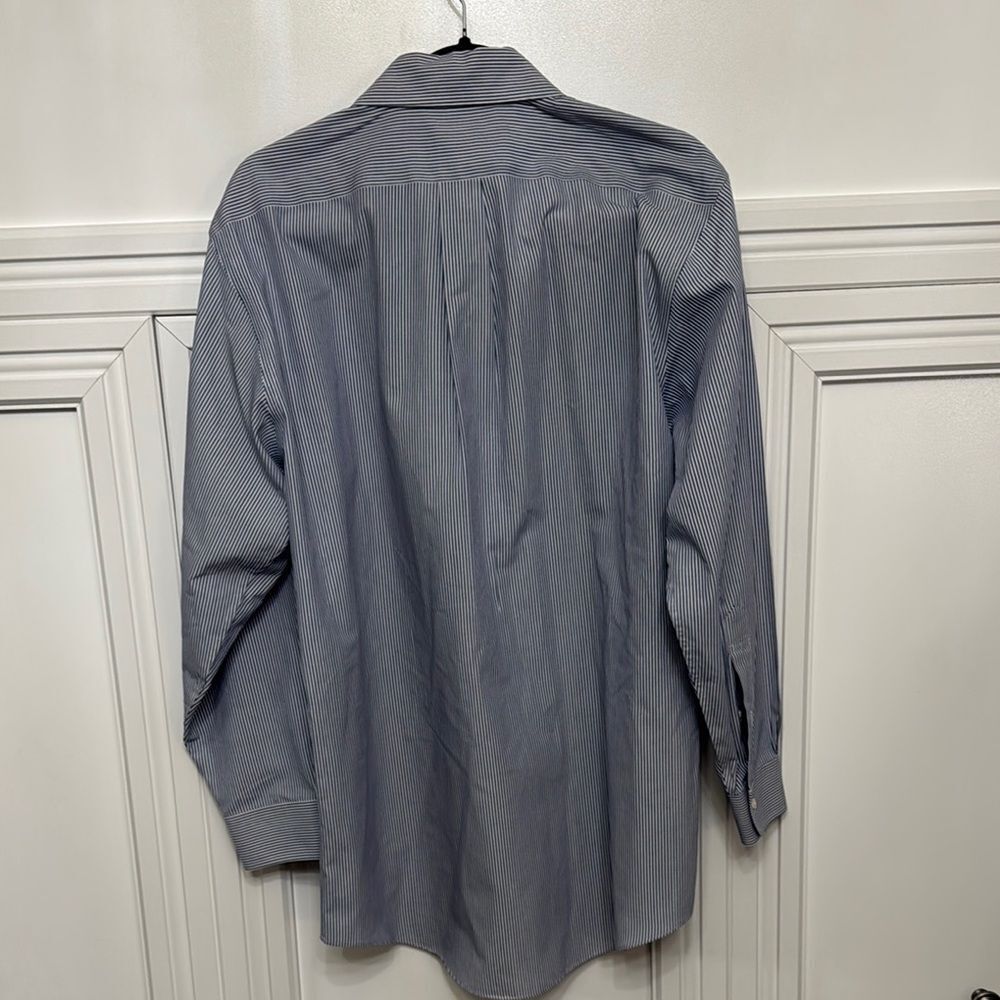 Brooks Brothers Blue Striped Button Down Shirt 15.5 2/3‎ 346 Non-Iron Cotton - Picture 3 of 4